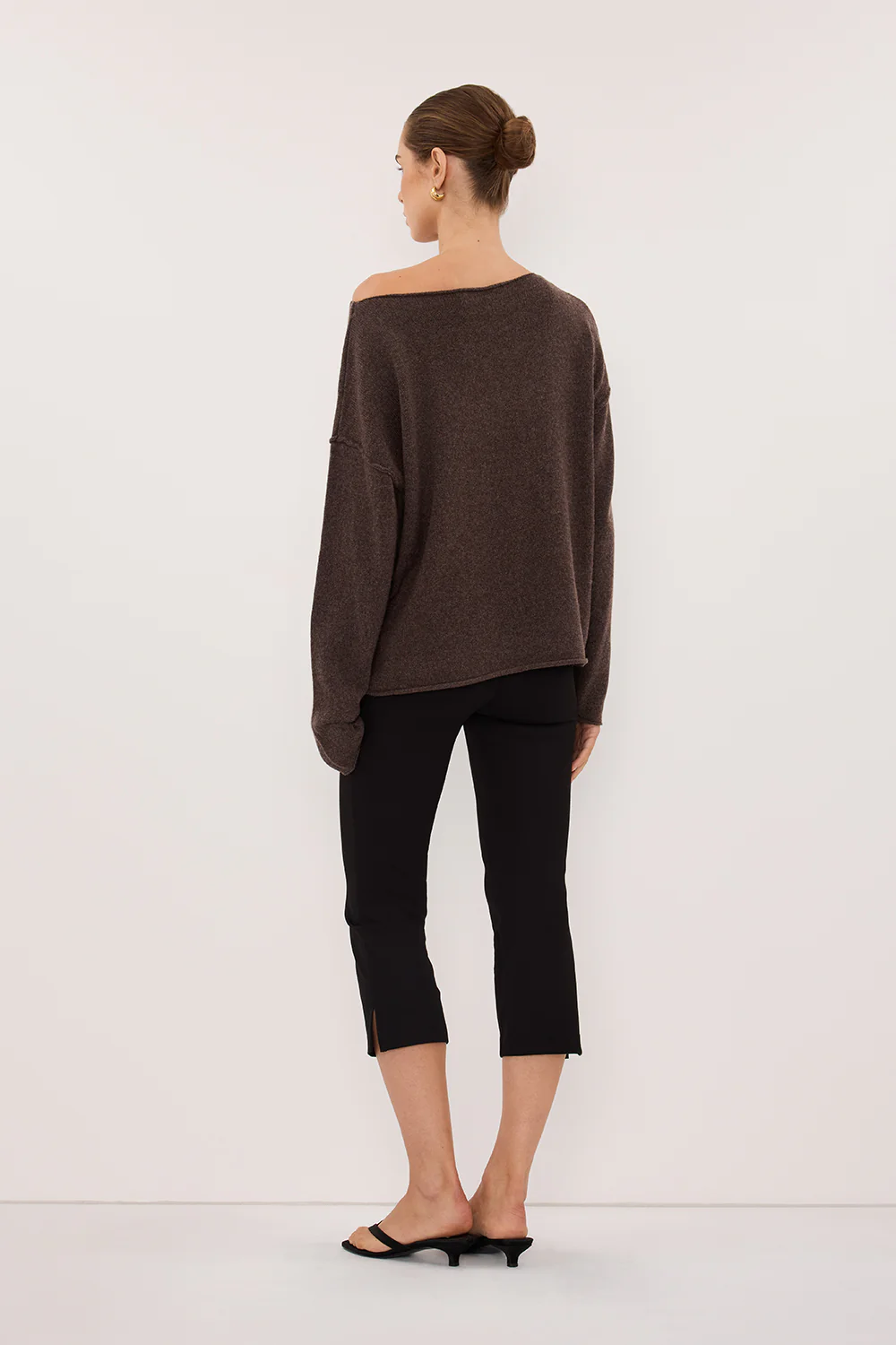 TESS CHOC MARLE BOATNECK KNIT JUMPER - Image 5
