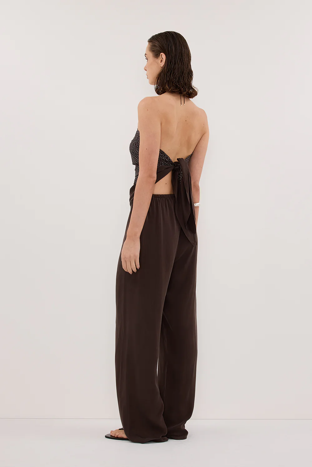 TIA CHOC MICRO CHECK SCARF TOP - Image 6