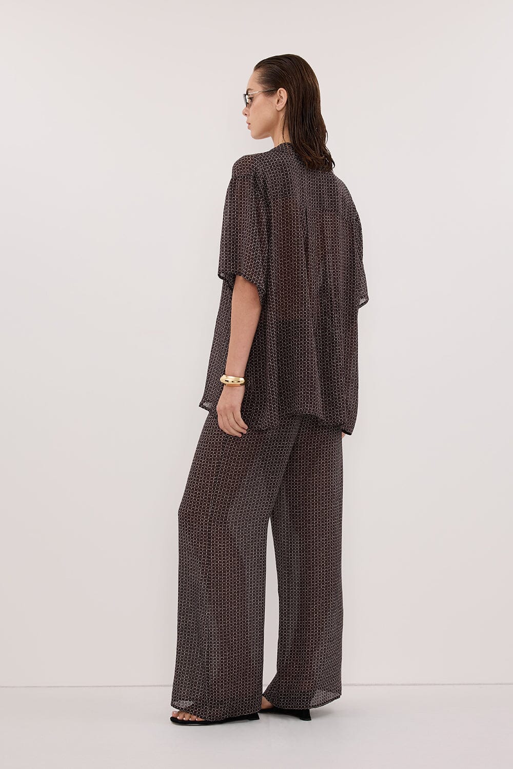 TIA CHOC MICRO CHECK SHIRT - Image 4