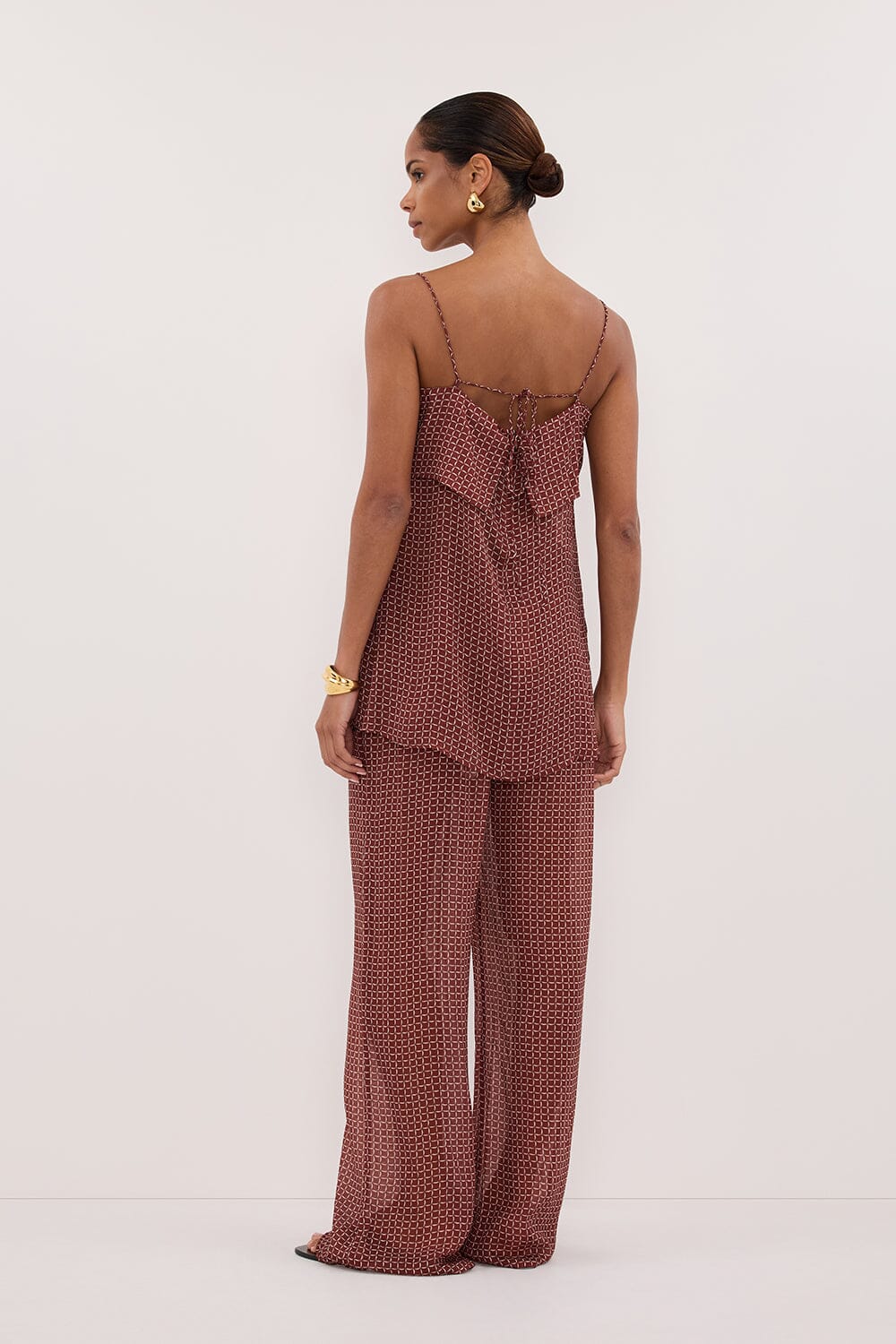 TIA SAHARA SLEEVELESS MICRO CHECK CAMI TOP - Image 4