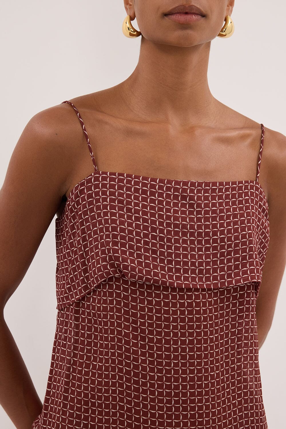 TIA SAHARA SLEEVELESS MICRO CHECK CAMI TOP - Image 5
