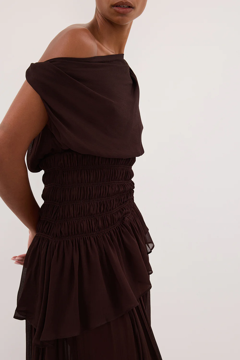 TIANA DARK CHOC ASYM TOP - Image 5
