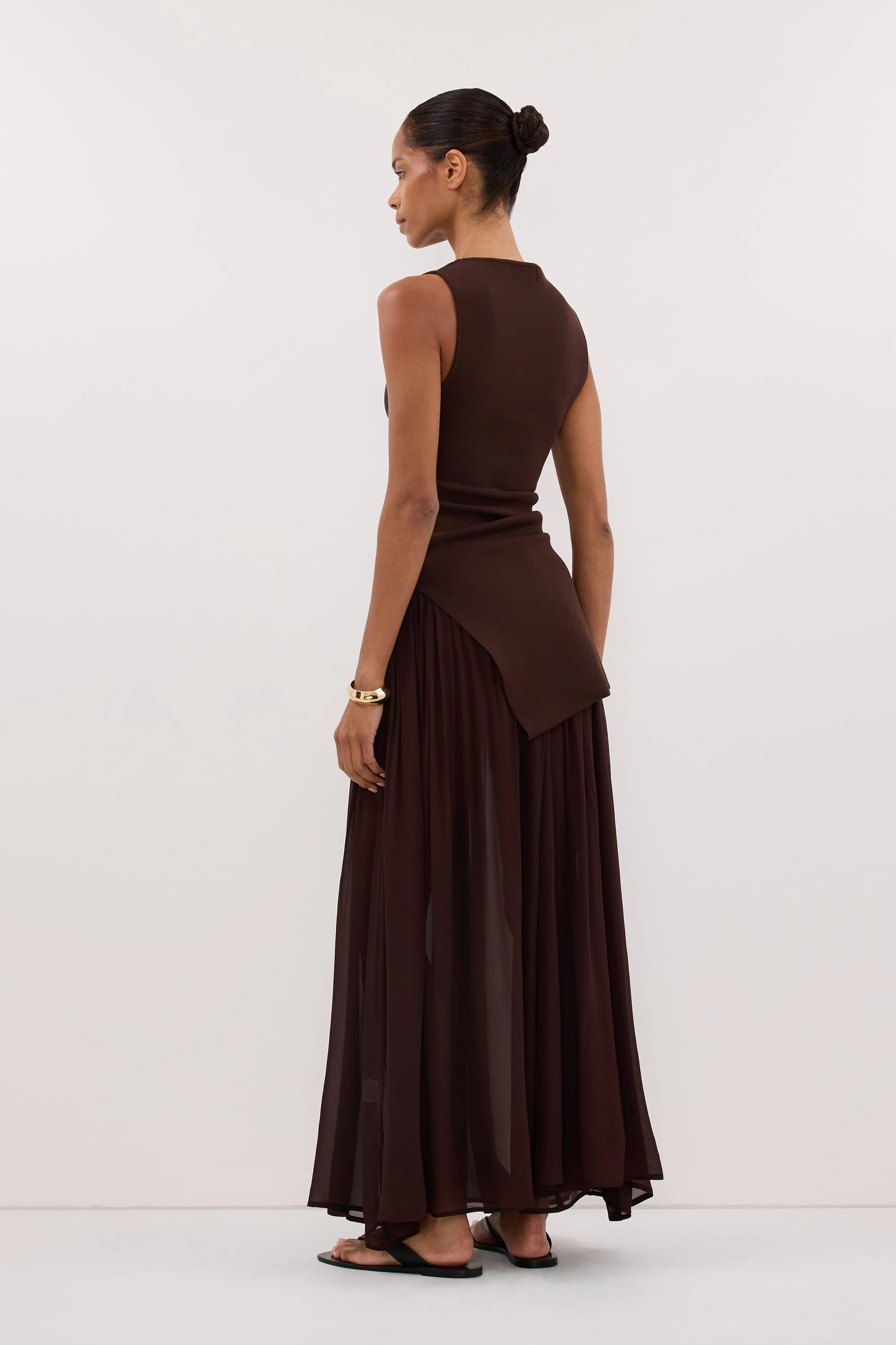 TIANA DARK CHOC MIDI SKIRT - Image 4