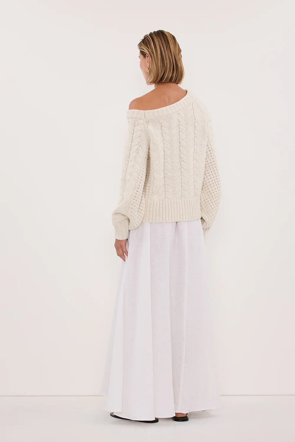 TOM CREAM ASYM KNIT JUMPER - Image 5
