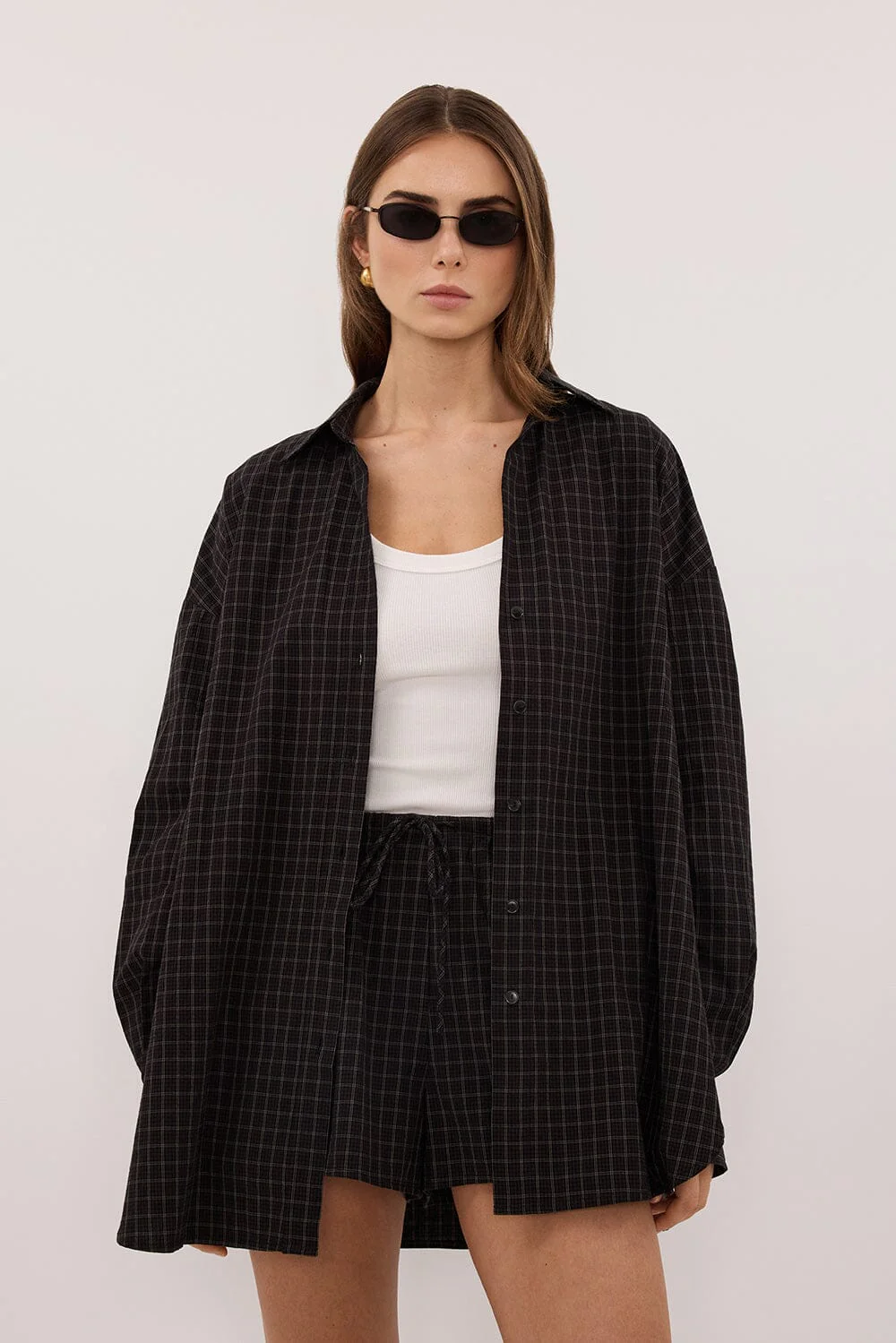 TOVA INK CHECK OVERSIZED COTTON SHIRT - Image 2