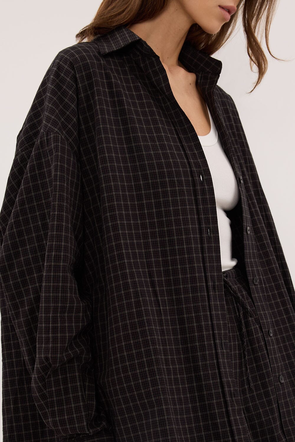 TOVA INK CHECK OVERSIZED COTTON SHIRT - Image 5