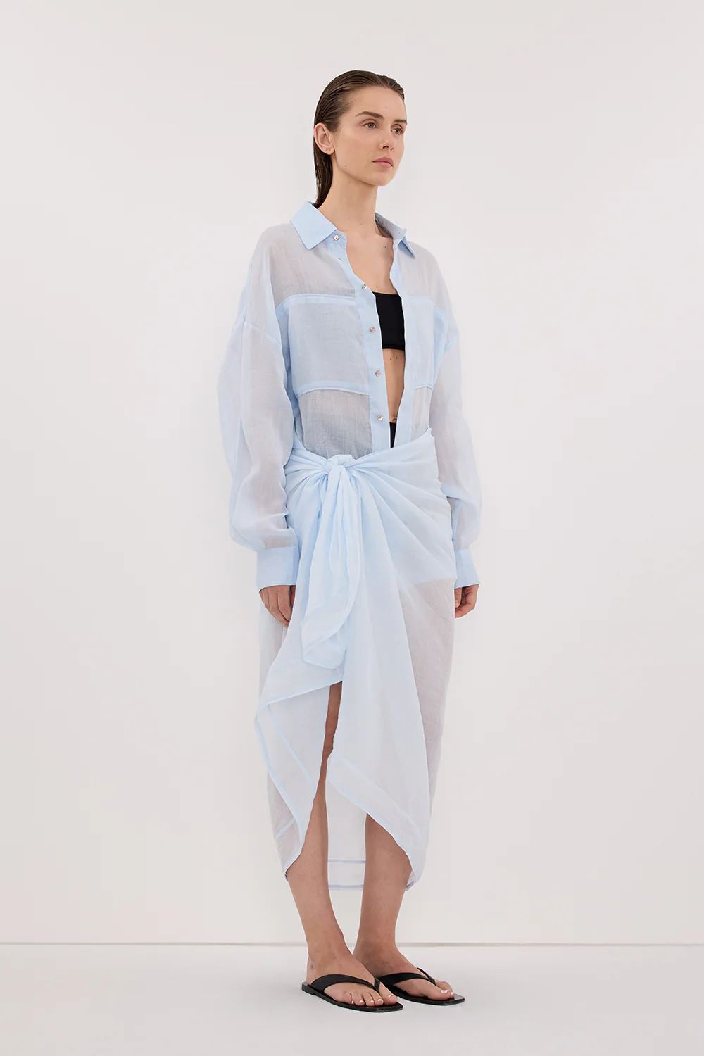 TROPEZ CORNFLOWER RAMIE SARONG - Image 3