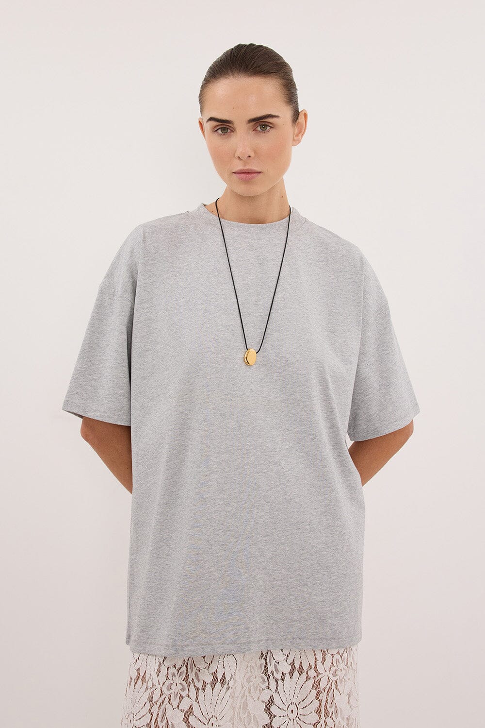 TYRA SILVER MARLE BOYFRIEND TEE - Image 2
