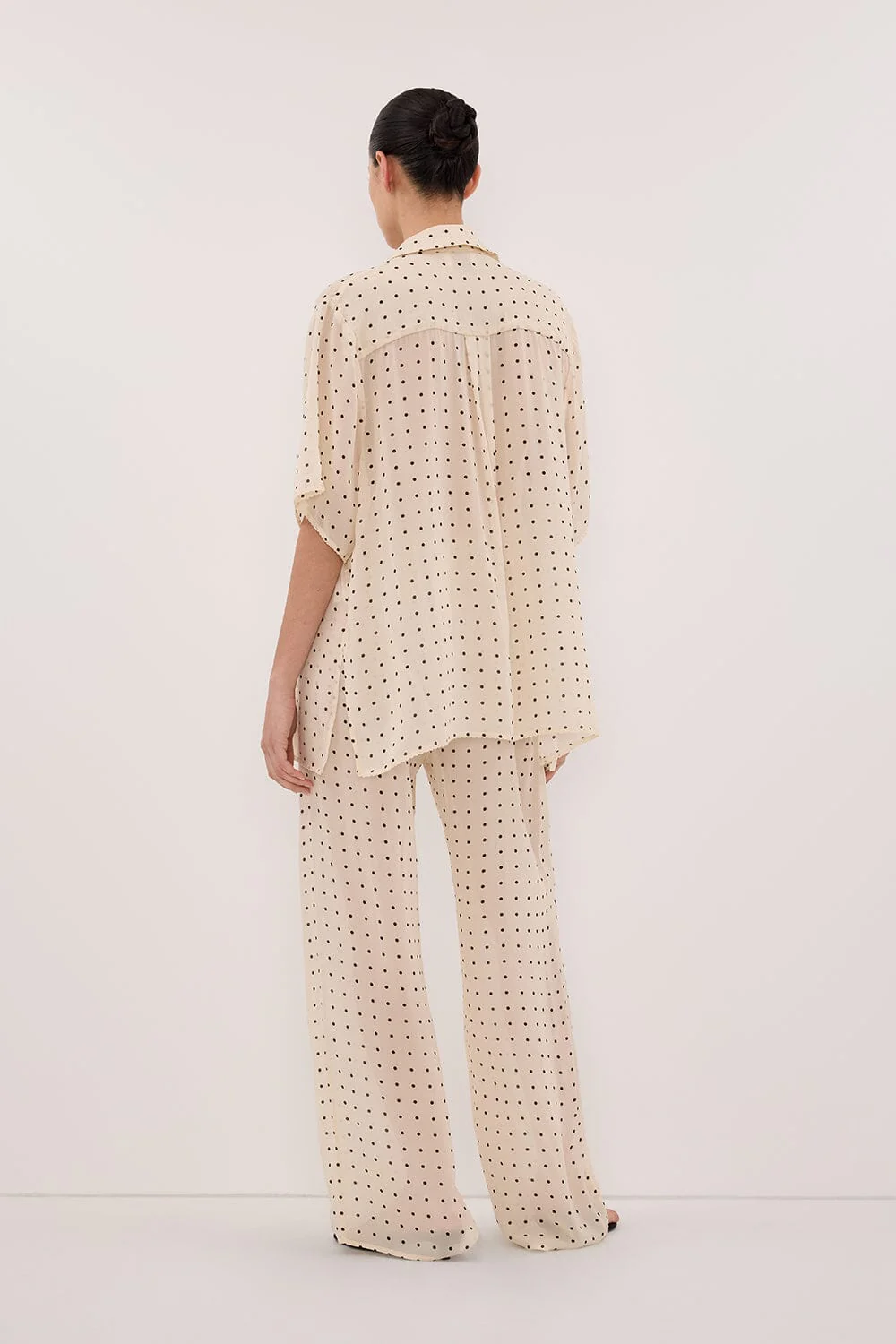 VANESSA SANDSTONE OVERSIZED SHORT SLEEVE RESORT SHIRT - Image 5