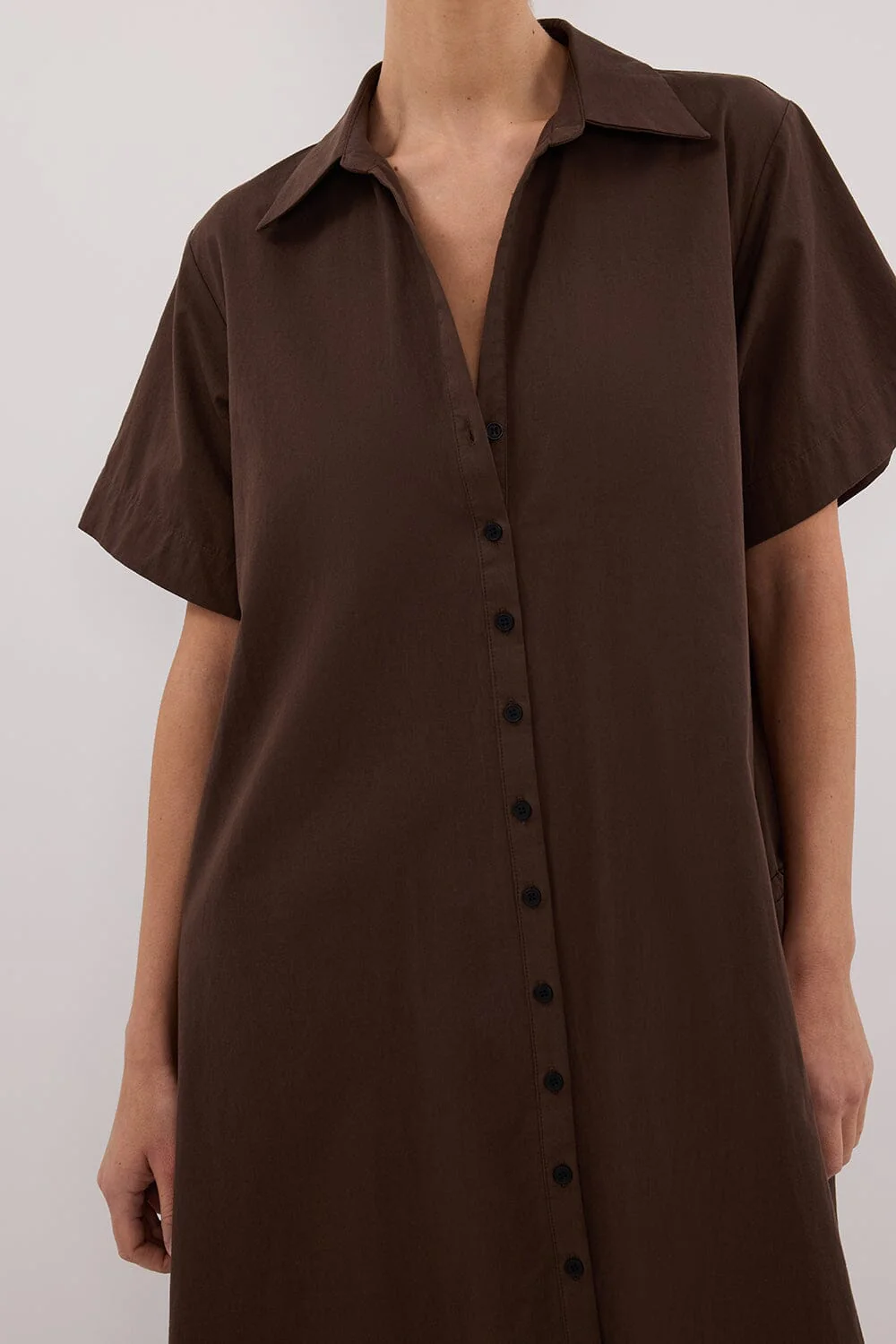 VIOLET BITTER CHOC SHIRT MIDI DRESS - Image 5