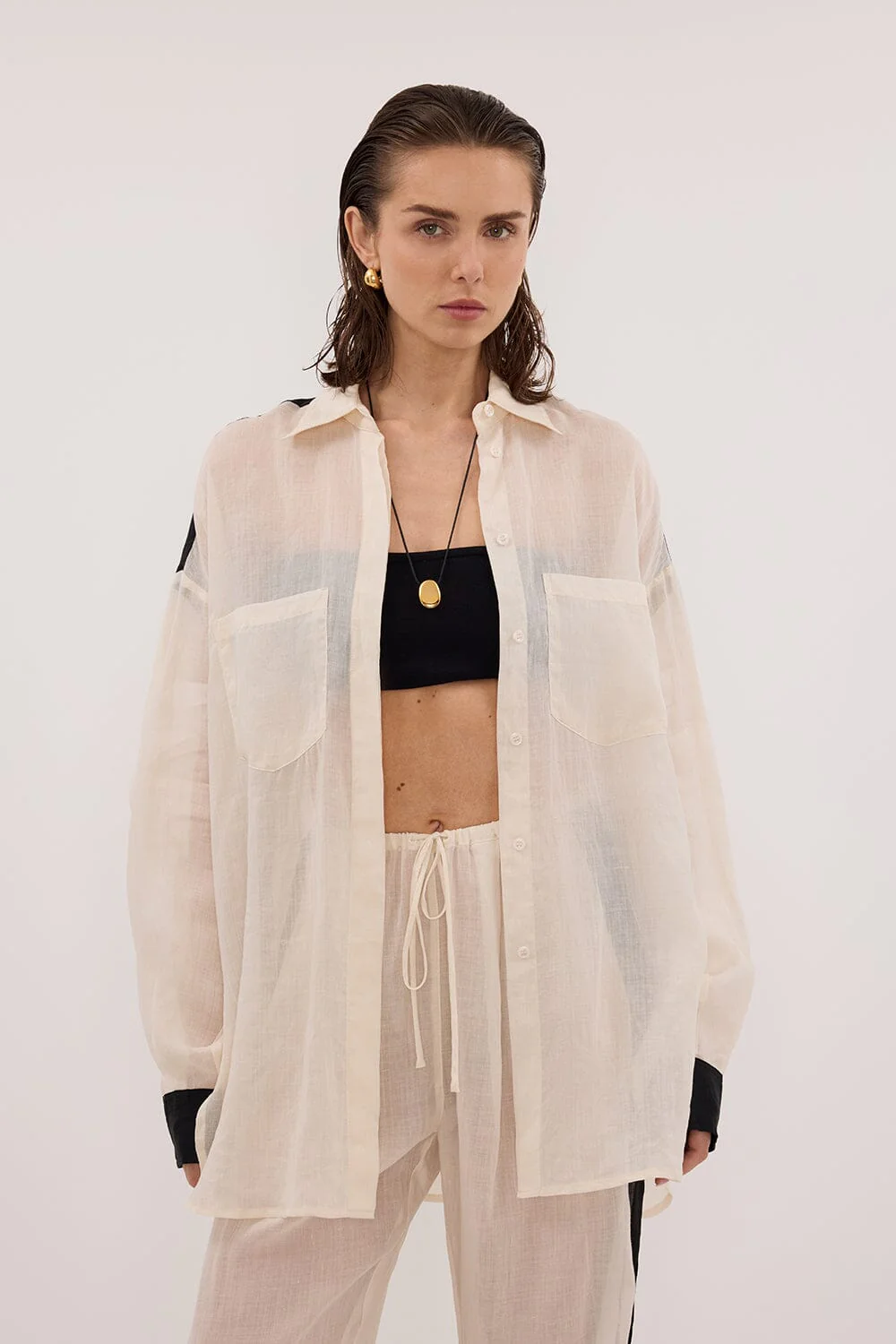 VIVIANNA SANDSTONE RAMIE SHIRT - Image 2