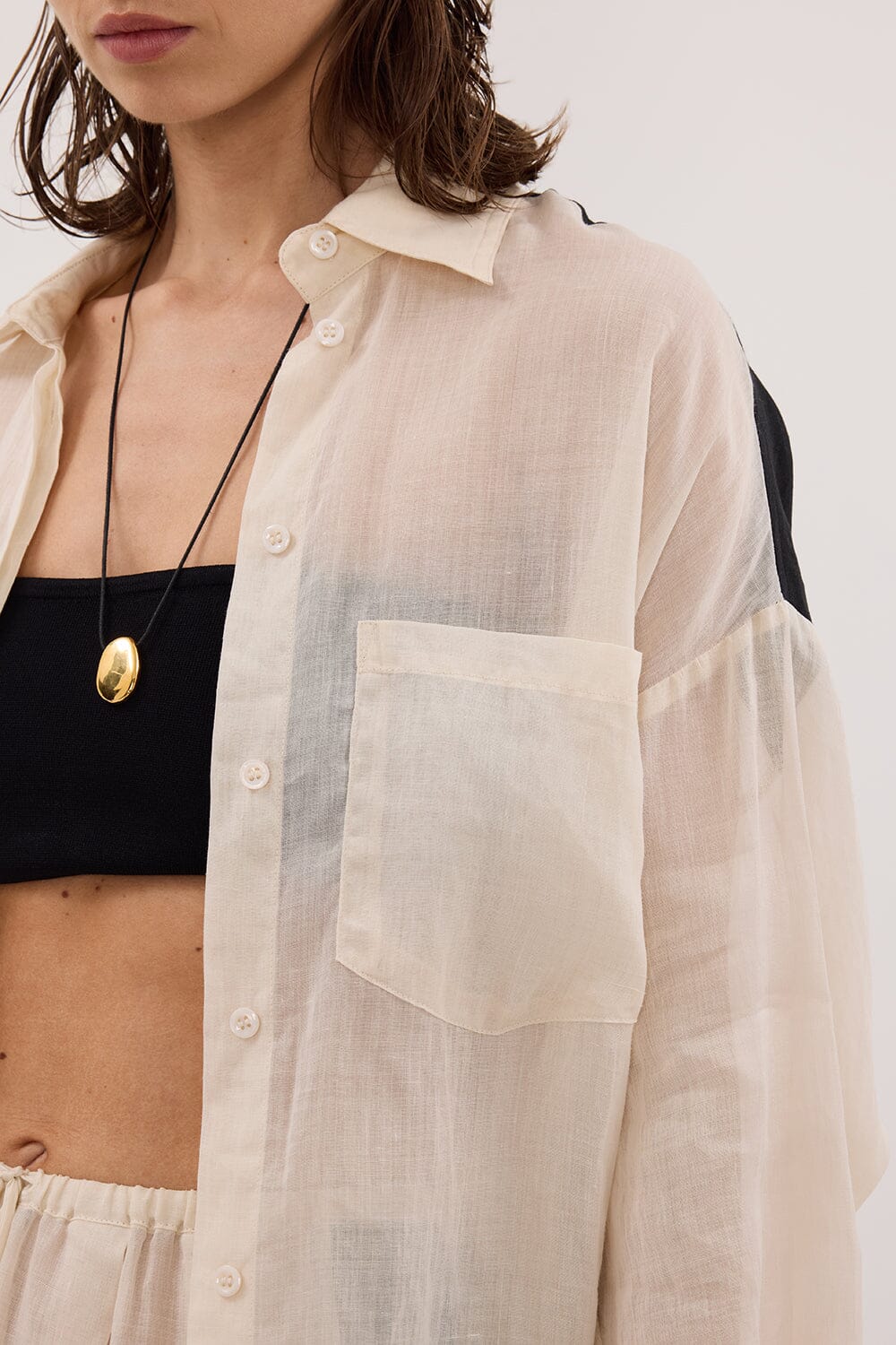 VIVIANNA SANDSTONE RAMIE SHIRT - Image 6