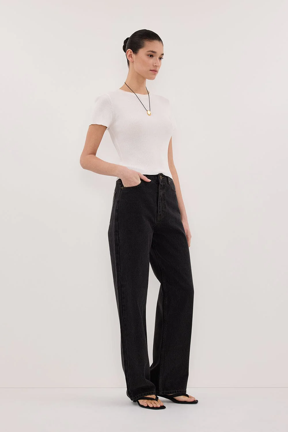 WESTIN BLACK RINSE TALL STRAIGHT JEAN - Image 3