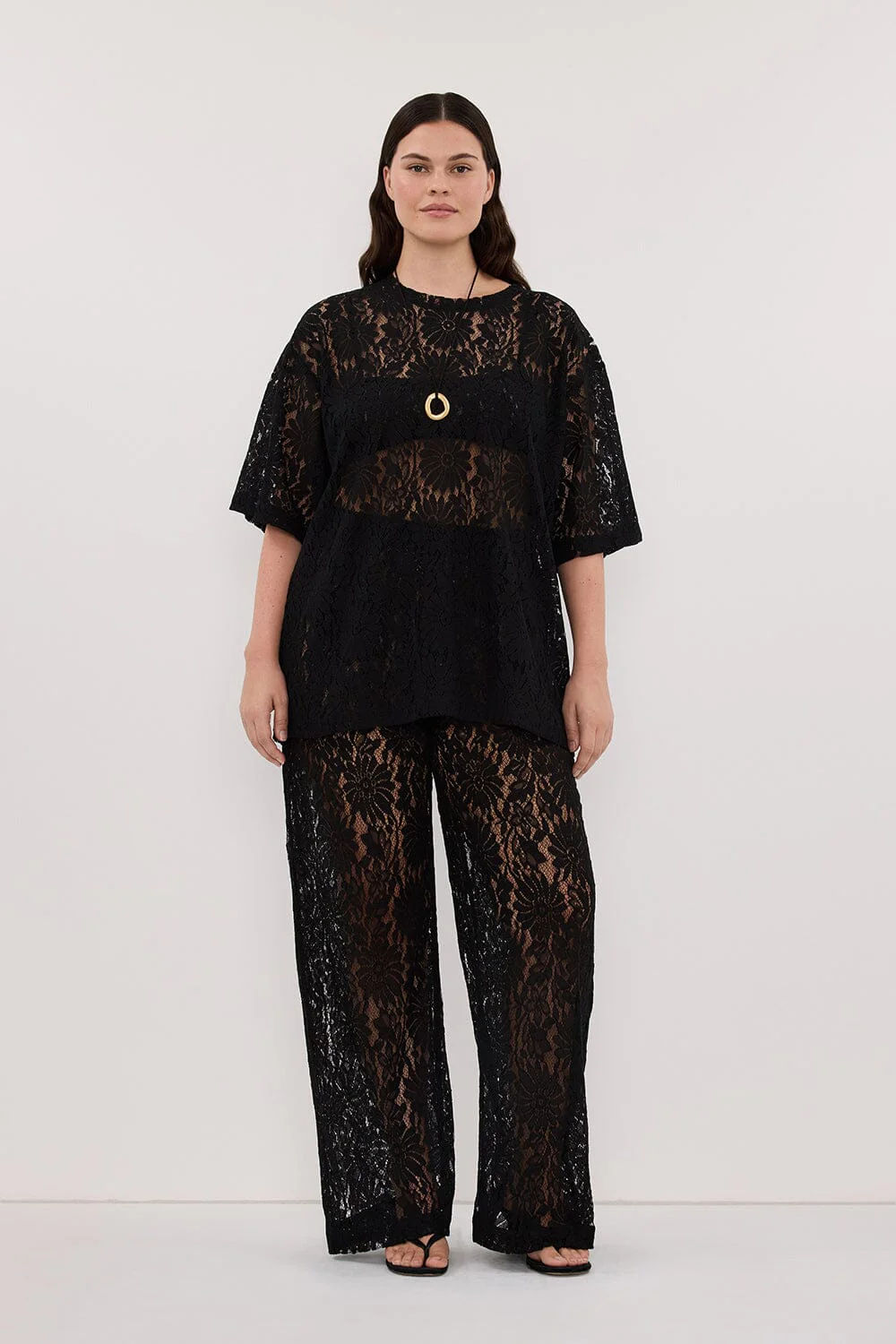 WILMA BLACK LACE TEE - Image 7