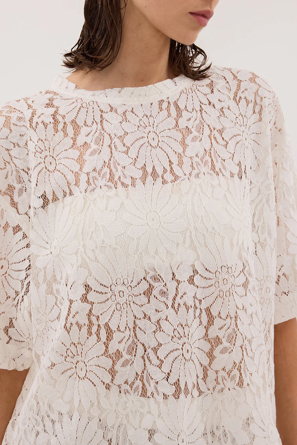 WILMA WHITE LACE TEE - Image 5