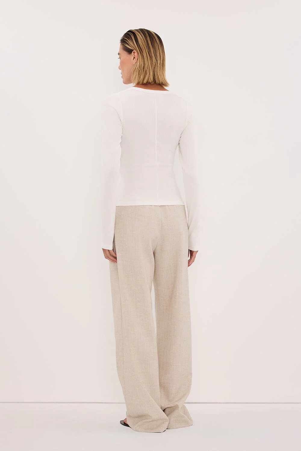 YASMIN OFF WHITE LONG SLEEVE KNIT TOP - Image 4